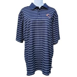 NFL Team Apparel Chicago Bears Polo Shirt Mens XL Short Sleeve Striped Blue